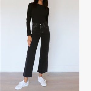 aritzia denim form farrah wide leg jeans